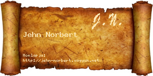 Jehn Norbert névjegykártya