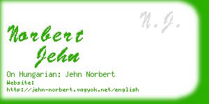 norbert jehn business card